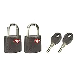 Master Lock 4695EURTAST Envase da 2 Candados para Equipaje Aprobado por la TSA con Llaves, Color aleatorio, 3.8 x 2.3 x 1.1 cm