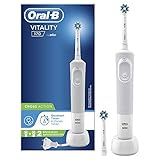 Oral-B Vitality 170 Cepillo de Dientes Eléctrico con Mango Recargable, Tecnología Braun y 2 Cabezales de Recambio - Blanco