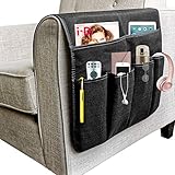 NGLVKE Organizador de sofá Grande, Soporte para Mando a Distancia de TV, Bolsa de Almacenamiento para reposabrazos de sofá Antideslizante con 6 Bolsillos, 19.7 * 35 Inch