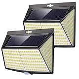 Vighep Luz Solar Exterior 228 LED,【2 Pack / 3 Modos】270 °lluminación Focos Solares Exterior con Sensor de Movimiento Impermeable Luces Solares LED Exterior Jardin Luces Led Solares Para Exteriores