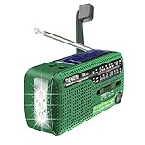 DEGEN DE13 FM AM SW Crank Dynamo Solar Power Emergency Radio A0798A World Receiver(Green)