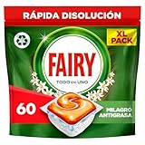 Fairy Original Todo En Uno Naranja Cápsulas De Lavavajillas, 60 Cápsulas, Efectivas Incluso En La Grasa Reseca