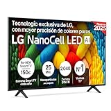 LG 55NANO80A6B - TV 55', 4K NanoCell, Smart TV, LED IA, WebOS 25, Procesador Potente e Inteligente, Super Upscaling, Dolby Digital Plus, Alexa/Google Assistant, Negro