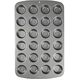 PME CSB111 PPME-Mini Molde Antiadherente de Acero al Carbono Magdalenas, Gris, 24 Cups