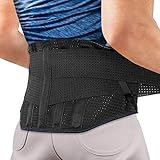 Faja Lumbar para Espalda, AGPTEK Cinturón de Soporte Lumbar Ayuda a Aliviar Dolor y Lesiones, Ciática, Hernia de Disco etc, Faja Lumbar Deportiva para Hombre y Mujer, Negro(Talla M)