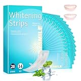 28 Tiras Blanqueadoras Dientes, whitening strips, Kit blanqueamiento dental Para Elimina Manchas de Café/Vino/Tabaco, Blanqueamiento dental rápido, Fácil Aplicación en Casa, Refresca Respiración