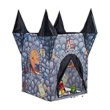 Relaxdays Tienda Infantil del Castillo del Terror, Casa Juguete para Niños, Poliéster, 132 x 110 x 110 cm, Negro, color (10022463)