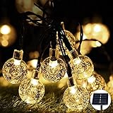 Cadena de luces para exteriores, luces solares, resistente al agua, 6,5 metros, 30 ledes, decoración para jardín, exterior, árboles, Navidad, bodas, fiestas, interior y exterior