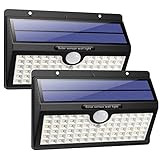 HETP Luz Solar/Foco Solar Exterior LED con Sensor de Movimiento 2000mAh Iluminación de Seguridad 2 Piezas Luces Solares/Lámpara Solar Exterior Inalámbrico Impermeable para Jardín, Garaje, Camino