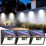 LOTMOS 3 Paquete Luz Solar Exterior, 176 LED Focos Led Exterior Solares con Sensor de Movimiento, 3 Modes Impermeable Lamparas Solares Potente para Jardín, Garaje, Calle, Patio, Caminos (Blanco Frío)