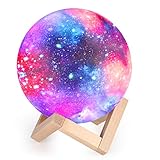 Lámpara de Luna 3D, 16 Colores RGB Luz Nocturna LED con 15cm de Diámetro Control Remoto y Control Táctil Luz Ambiente Decorativa para Dormitorio Salón Fiesta Regalo [Clase de eficiencia energética A]