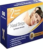 Tiras Nasales Medianas (Paquete de 60) Tira Nasal Para Dejar De Roncar, Tiras Para Roncar Para Ayudarte a Respirar Por la Nariz, Nasal Strips Para Ronquidos, Tiras Nasales Antirronquidos Para Roncar de Sleepeze Remedies Tiritas Nasales