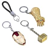 Nexthops Llavero The Avengers Keychain Los Vengadores Iron Man Thanos Guantes Thor Hammer Capitán América Adorno en Coche Colección Costume Accesorio Juguete Aleación Unisex para Fans de Anime