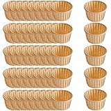 Gsrhzd Prueba De Aceite Molde Cupcakes, Moldes Magdalenas Papel, 50 vasos desechables de papel a prueba de grasa de 50x40 mm para hornear pasteles en fiestas, bodas, vacaciones (color madera)