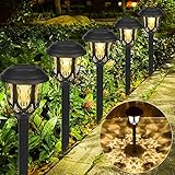 Lámpara Solar para Jardín, 6 piezas Luces Solares para Jardín, Luz Exterior Impermeable, Jardin Solares Exterior Luces de Decoración, Solar Luces para Caminos de Jardín para Céspe, Patio, Pasillo